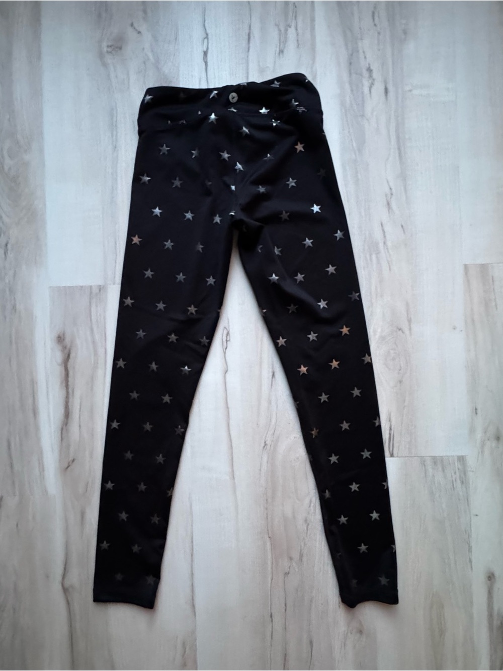 NWOT 90 Degree By Reflex Black Leggings with Metallic Star Print